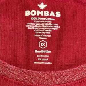 Bombas Burgundy Maroon Pima Cotton Tee short sleeve organic 1X soft ladies